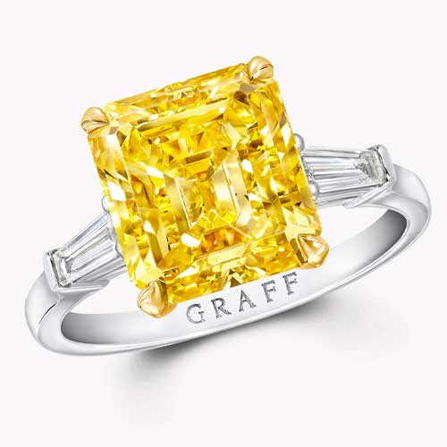 Promise Emerald Cut Yellow Diamond Engagement Ring