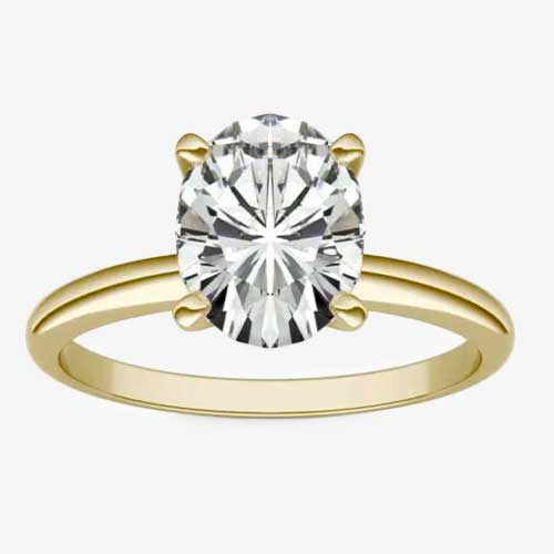 Oval Forever One Moissanite Solitaire Engagement Ring