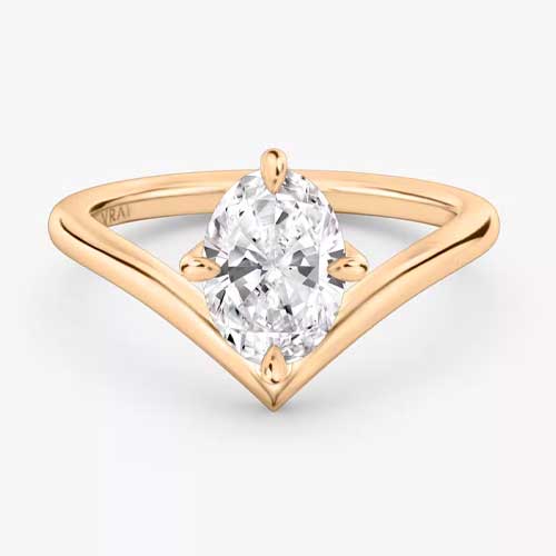 The Signature V Oval Ring