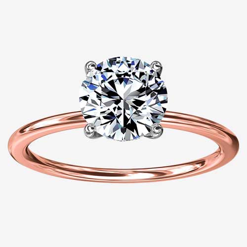 Solitaire Plus Hidden Halo Diamond Engagement Ring