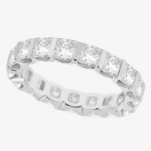 Princess Cut Diamond 14k White Gold Eternity Ring Band