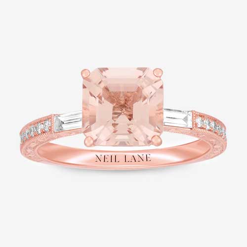 Neil Lane Morganite Diamonds 14K Rose Gold Engagement Ring
