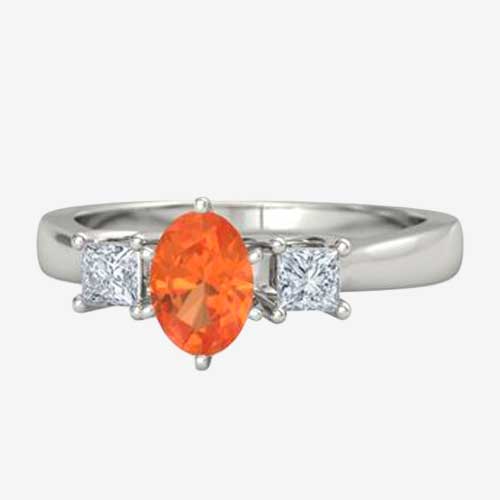 Oval Cut Fire Opal Contessa Engagement Ring