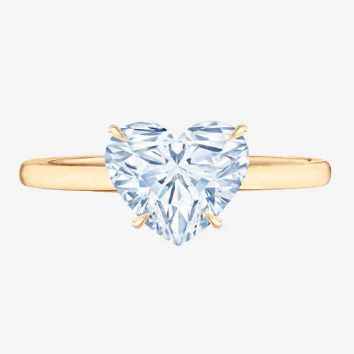 Heart Shaped Diamond Simple Engagement Ring