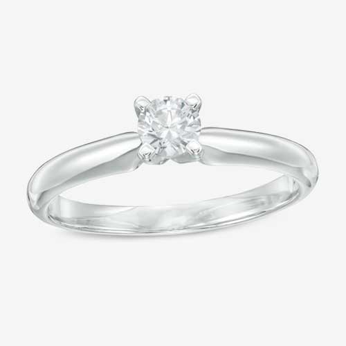 Simple White Gold Diamond Solitaire Engagement Ring