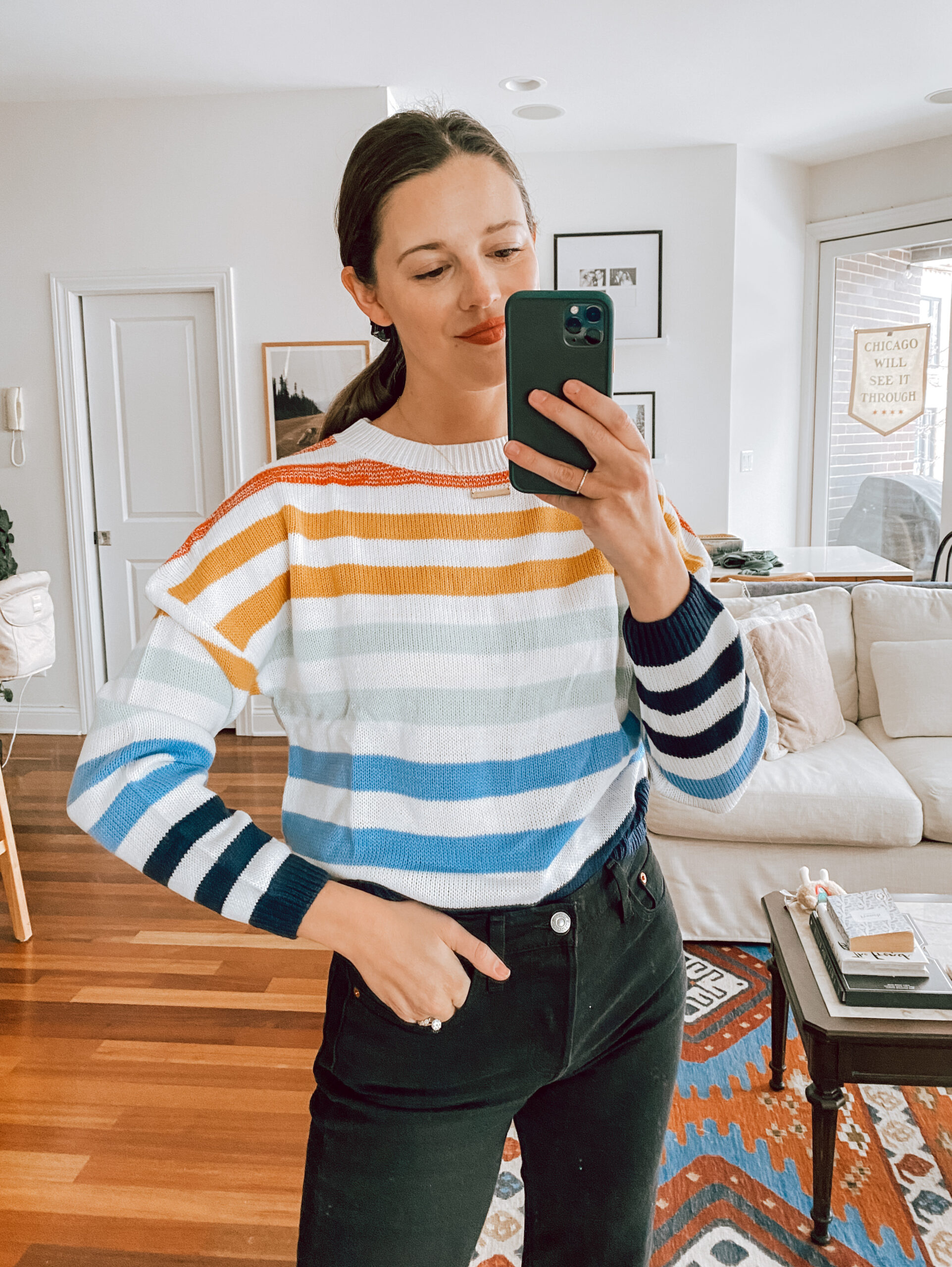 Amazon Happy Stripe Sweater | Amazon + Abercrombie Try-On