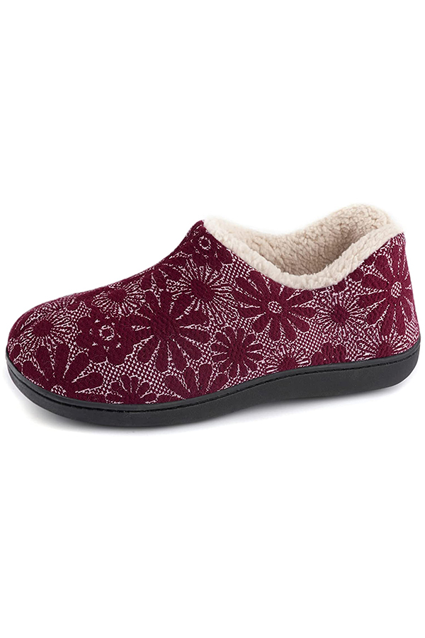 Red patterned slipper from Walmart.