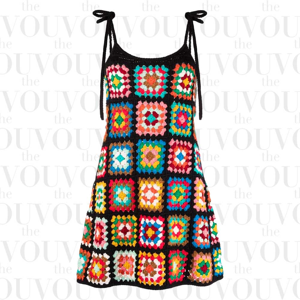 Alanui Multicolour Crochet-design Sleeveless Dress
