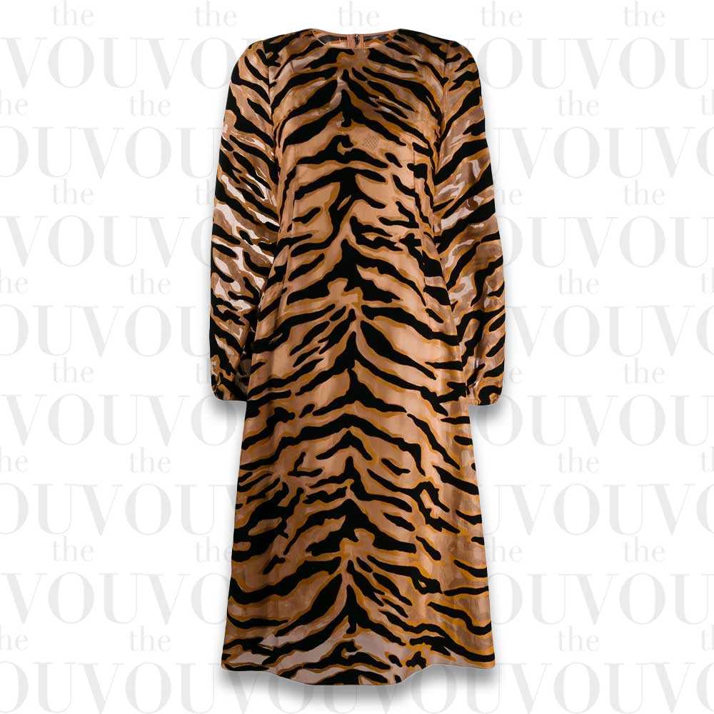 Dolce & Gabbana Tiger Print Sheer Dress