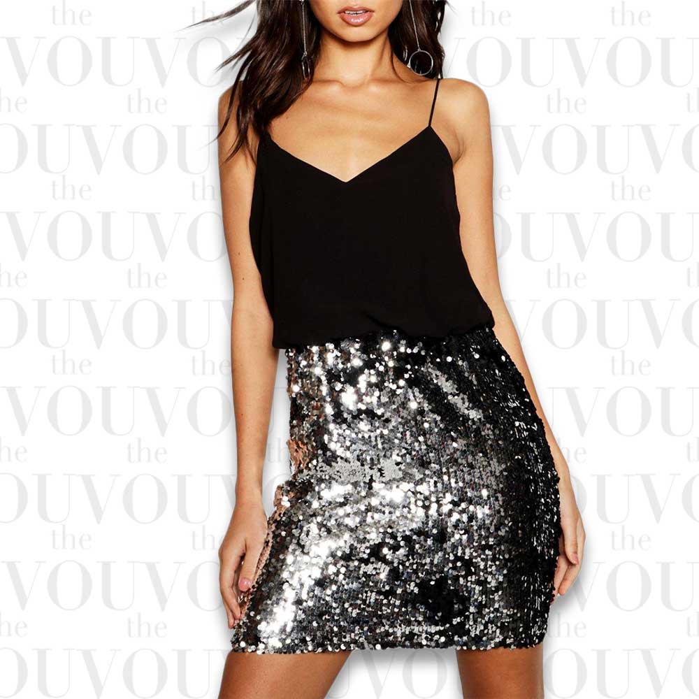 Boutique Sequin Skirt 2 in 1 Bodycon Dress