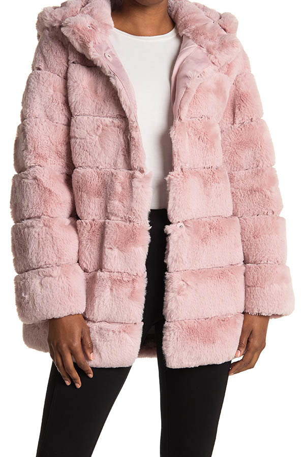 BCBG furry pink coat.