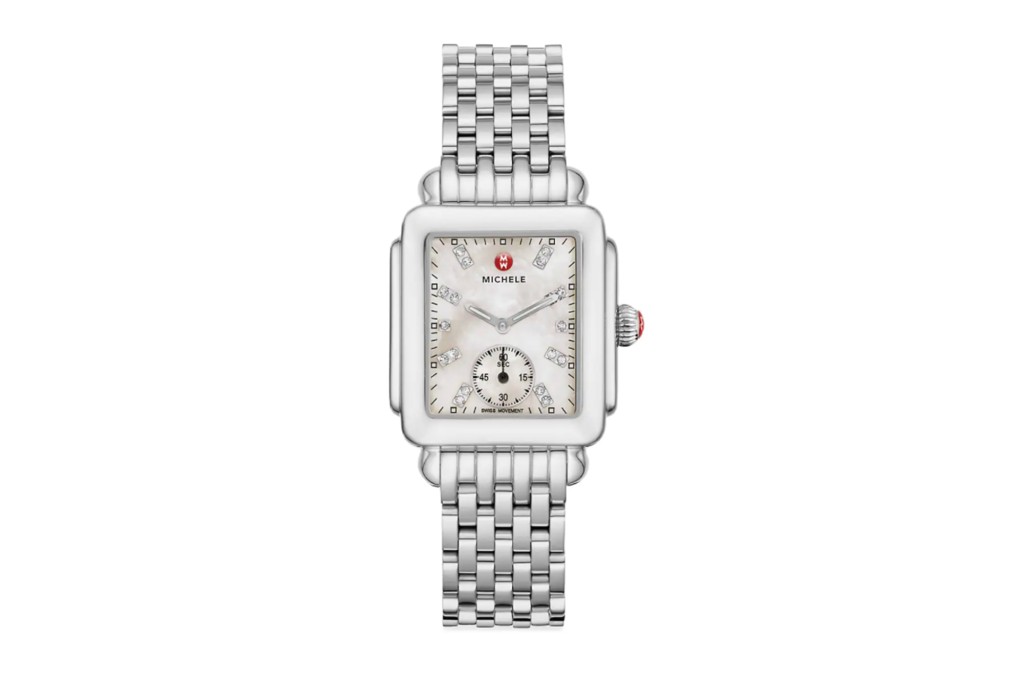 Michele Deco 16 Diamond, Mother-Of-Pearl & Stainless Steel Bracelet Watch