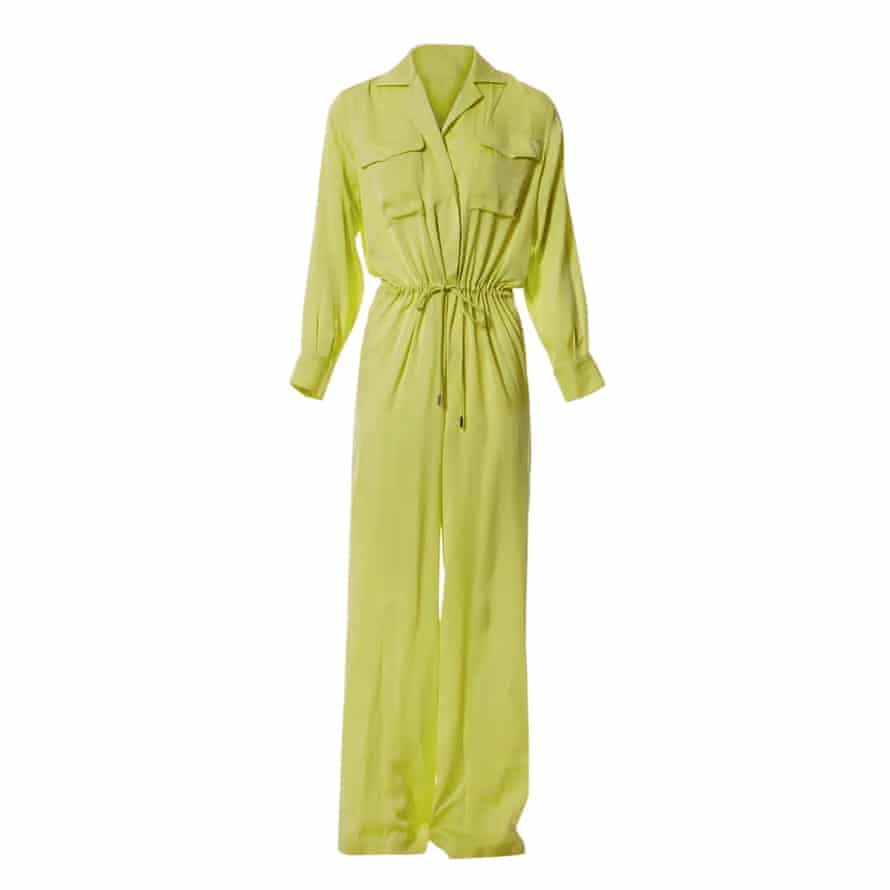yellow silk jumpsuit