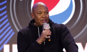 Dr Dre at the Pepsi Halftime Show press conference.