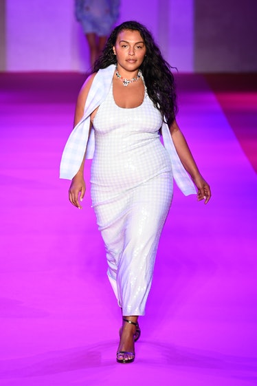 NEW YORK, NEW YORK - SEPTEMBER 10: A model walks the runway for Brandon Maxwell during NYFW: The Sho...