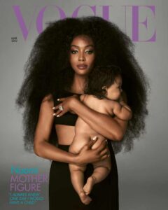 Naomi Campbell pictured on the cover of British Vogue, March 2022.