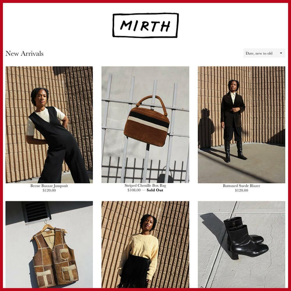 Mirth online thrift store