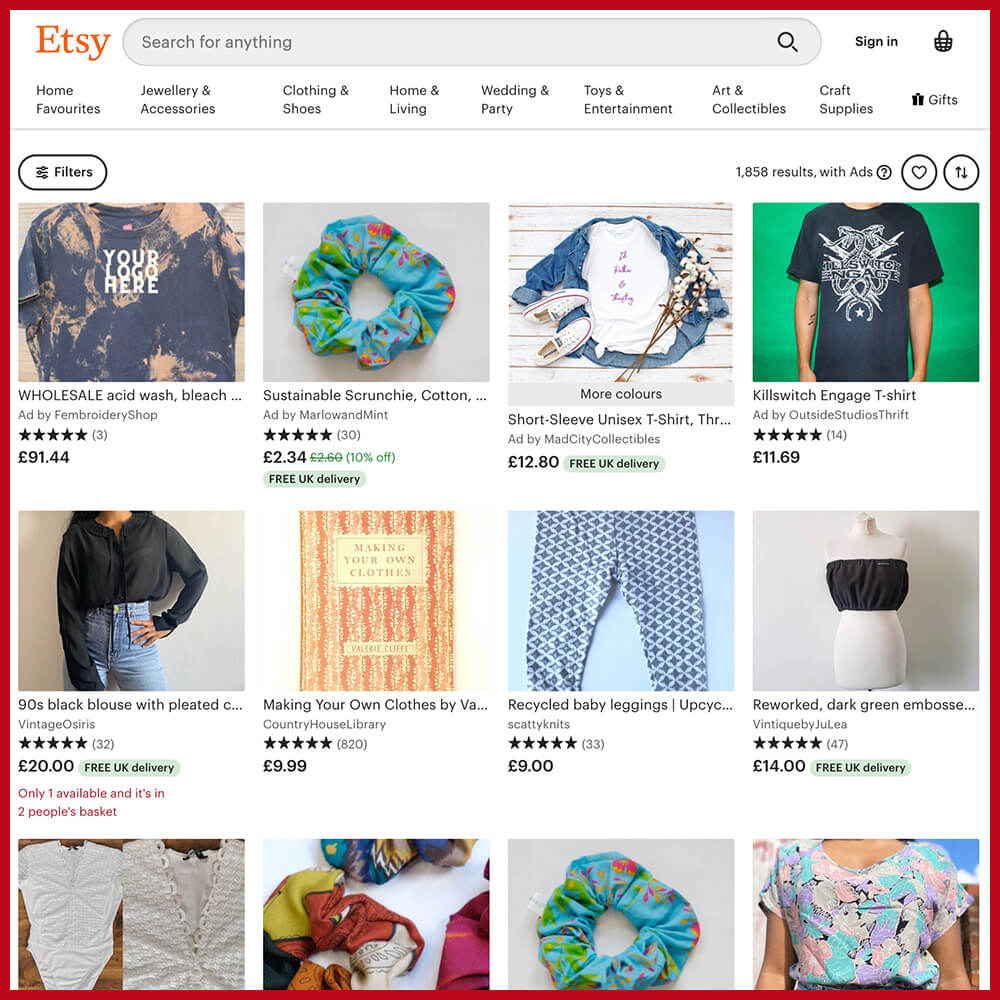 Etsy best online thrift store