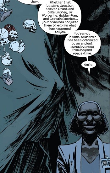 Psychologist diagnoses Moon Knight with brain damage.