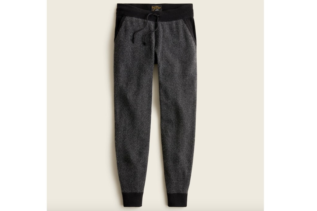 A pair of cashmere gray and black joggers 