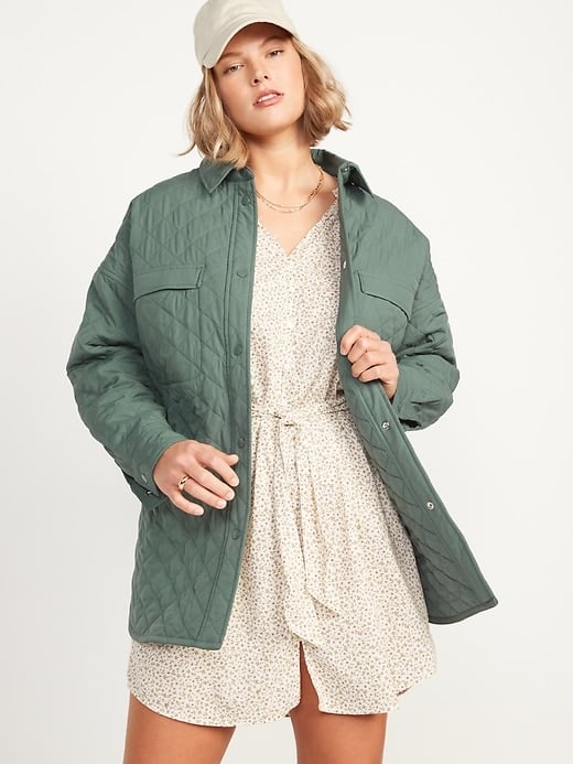 Old Navy StretchTech Oversized Quilted Shacket