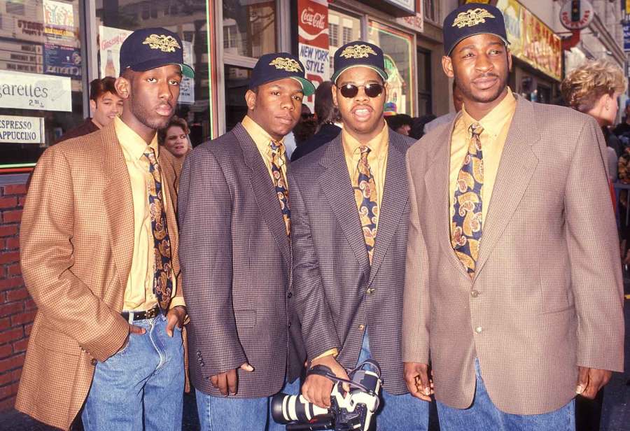 Boyz II Men preppy hip-hop style in the 90s