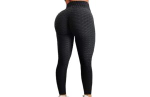 A woman with a large butt in black leggings