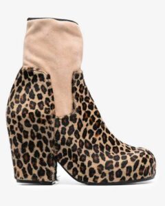 Random Identities Panelled Leopard Ankle Boots
