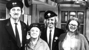 Stephen Lewis, Doris Hare, Bob Grant and Anna Karen from On the Buses.