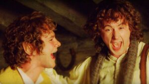 Merry and Pippin dancing and drunk for Dom Monaghan and Billy Body discuss Lord of the Rings swearing