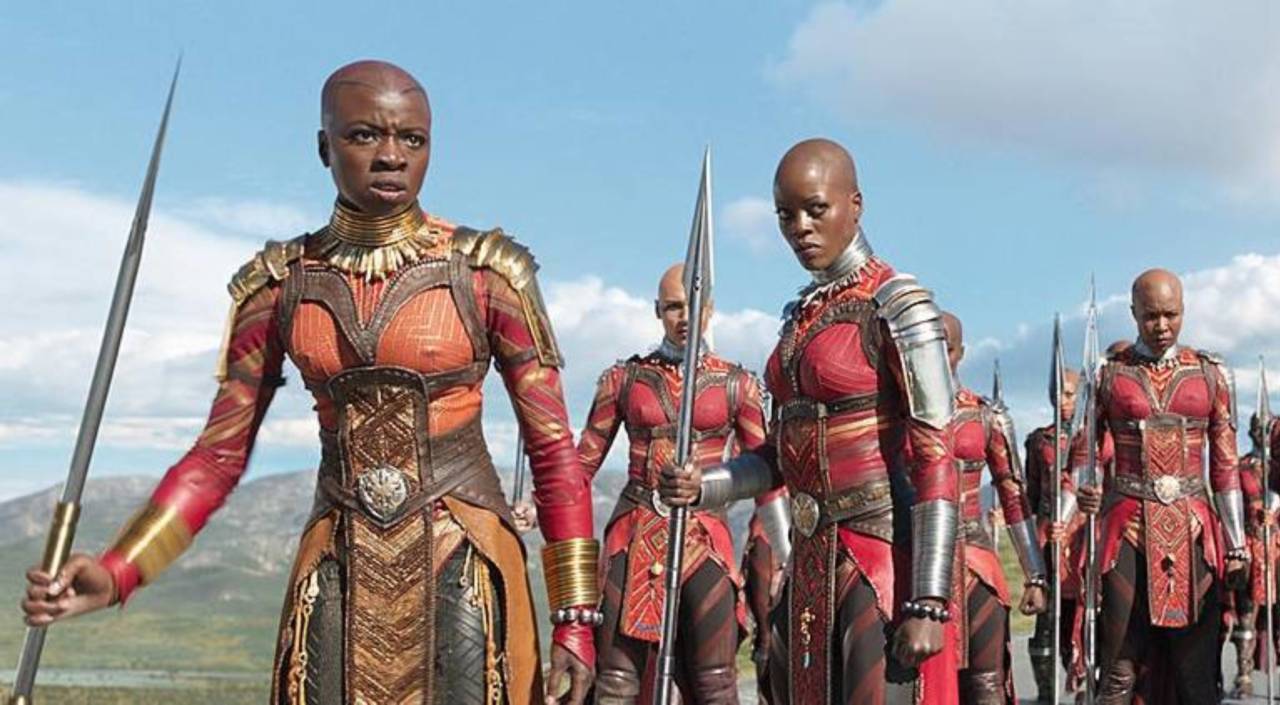 Okoye leads the Dora Milaje in Black Panther.