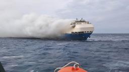 Fire that left cargo ship full of luxury cars stranded in the Atlantic may finally be going out
