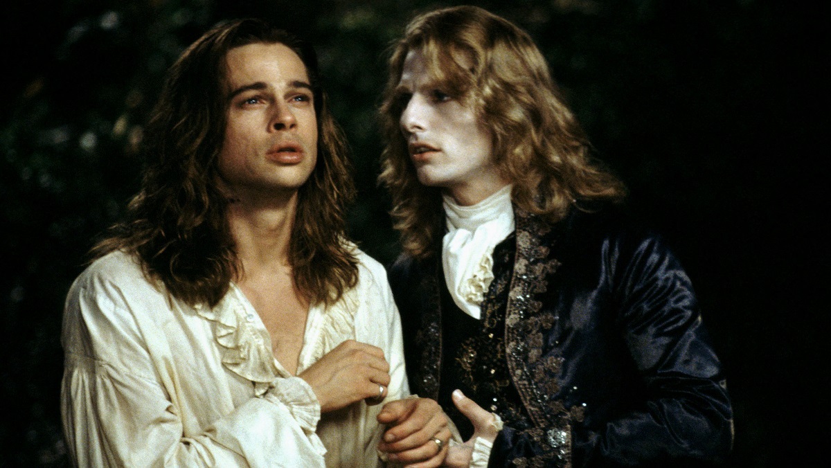 Brad Pitt and Tom Cruise as the big screen versions of Louis and Lestat in Interview with the Vampire.