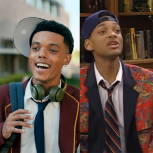 collage of jabari banks and will smith as bel-air and fresh prince characters
