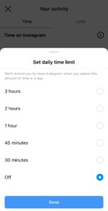 Instagram is reportedly removing shorter daily time limit options from its app