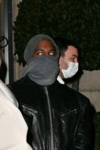 Kanye West and Julia Fox during attend private diner in Paris
