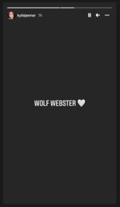 Kylie Jenner Wolf Webster Baby Name Instagram