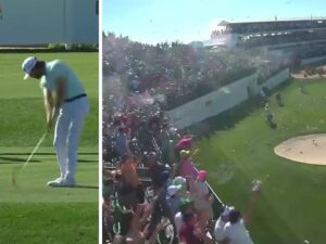 Sam Ryder Showered with Beer, Cans After Hole in One at Phoenix Open