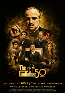 A 50th anniversary poster for The Godfather showing the entire cast