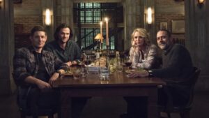 The Winchester family around a table