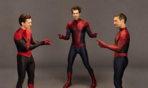 Tom Holland shares iconic meme with the other Spider Men
