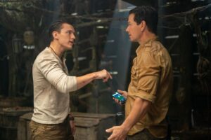 Mark Wahlberg stars as Victor “Sully” Sullivan and Tom Holland stars as Nathan Drake in Columbia Pictures’ UNCHARTED. Photo by: Clay Enos