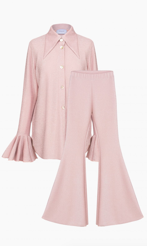 Venera Lounge Suit with Pants in Pink by Ukrainian brand Sleeper