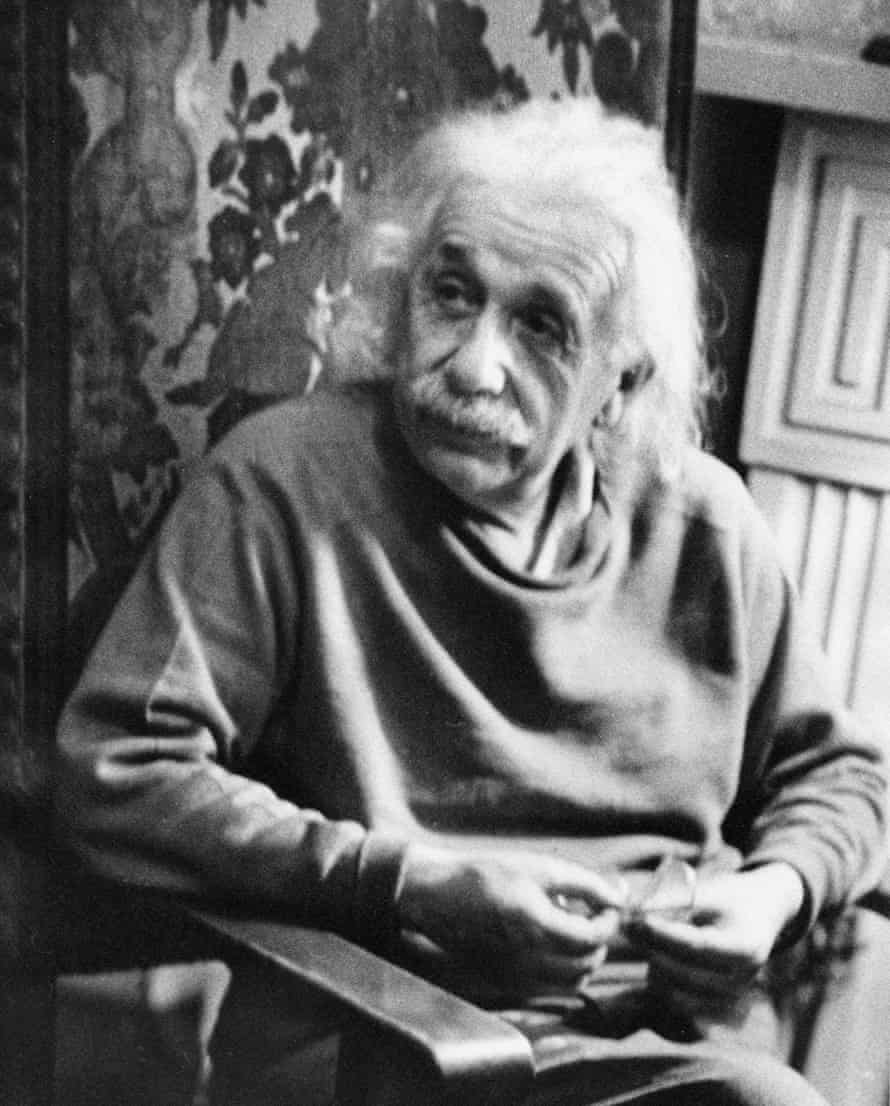 Albert Einstein at home in New Jersey, 1948.