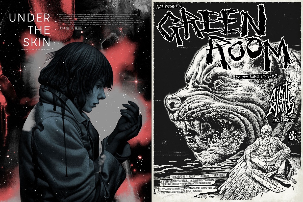 Mondo and The Vacvvum's prints for A24 movies Under the Skin and Green Room.