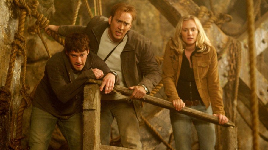 Justin Bartha, Nicolas Cage, and Diane Kruger in National Treasure. Nicolas Cage says National Treasure 3 is unlikely, but we're crossing our fingers.