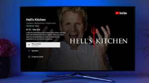 A publicity photo showcases YouTube's launching free episodes of Hell's Kitchen