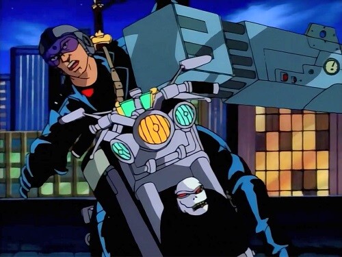 Screenshot from Spider-Man: The Animated Series showing Blade.