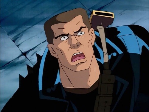 Screenshot from Spider-Man: The Animated Series showing Morbius.