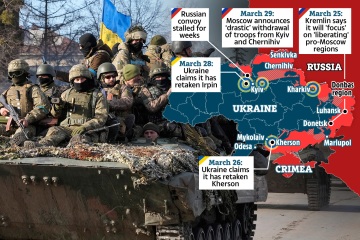 Putin 'drastically' WITHDRAWS troops from Kyiv in sign Ukraine is winning